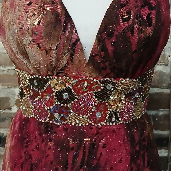 $348 NWT Riva Formal Evening Gown Size 8 Halter Maxi Dress Wedding Party Prom - Picture 5 of 15